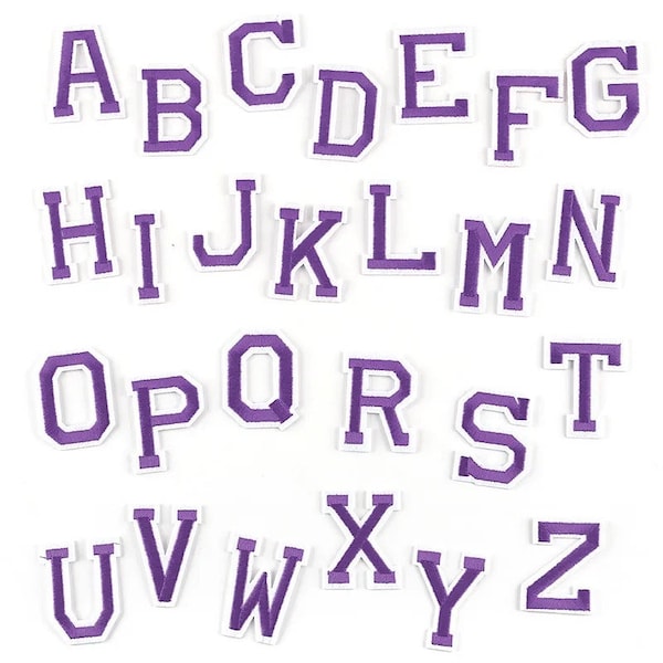 purple letters iron on patch, 2” iron on letter, patch letters for hat, hat patch, small patches, monogram patch, varsity letter, diy patch