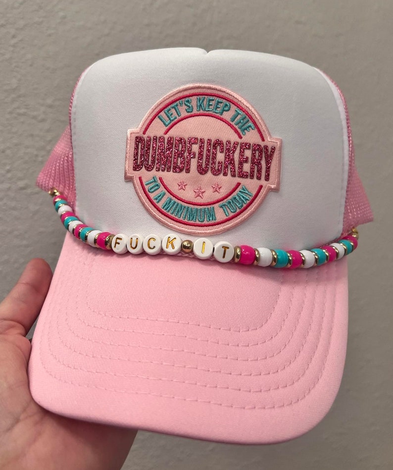 Pink Bad Bitch Chenille Patch, Trucker Hat, Funny Snarky Applique image 5