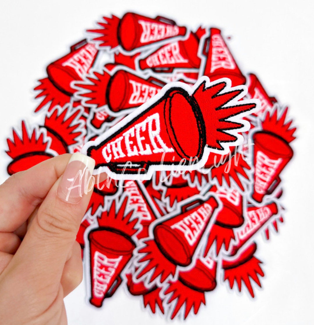 Cheer Patch, Red Megaphone Patch, Game Day Patch, Trucker Hat Patches