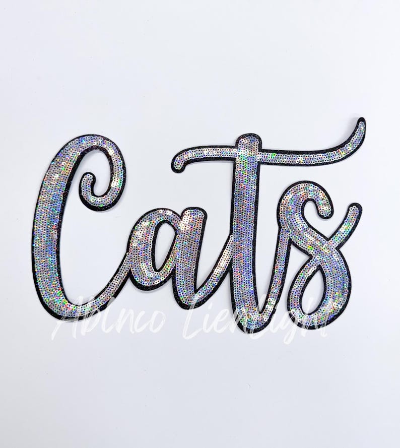 Cats Sequin Script Iron on Patch - Mascot Game Day DIY - Etsy