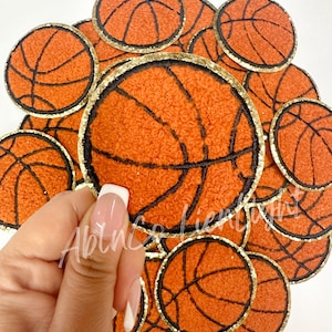 Basketball patch, basketball chenille patch iron on, small hat patch, trucker hat patches, jacket patch, game day patch, glitter patch, mom