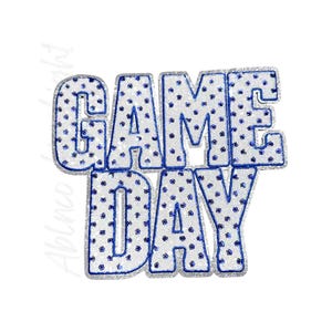 Royal Blue Polka Dots Game Day, Iron On Patch, Large Shirt Applique, Football Spirit Wear, Gifts For Mom, DIY