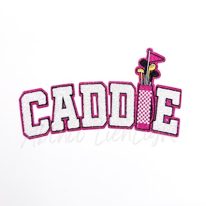 Caddie Golf Sequin Iron On Patch, DIY Shirt Patch