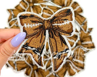 Football Bow Iron On Patch: Game Day Trucker Hat Applique