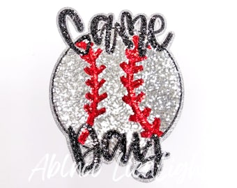 Sequin Baseball Patch: Game Day Iron-On Applique (10.5'' x 8'')