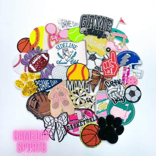 Mystery Sports Patch Bundle: Chenille & Embroidery Iron-On Patches