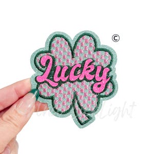 Lucky Shamrock Embroidery Patch: St Patricks Day Iron On Applique (3'') - Trucker Hats