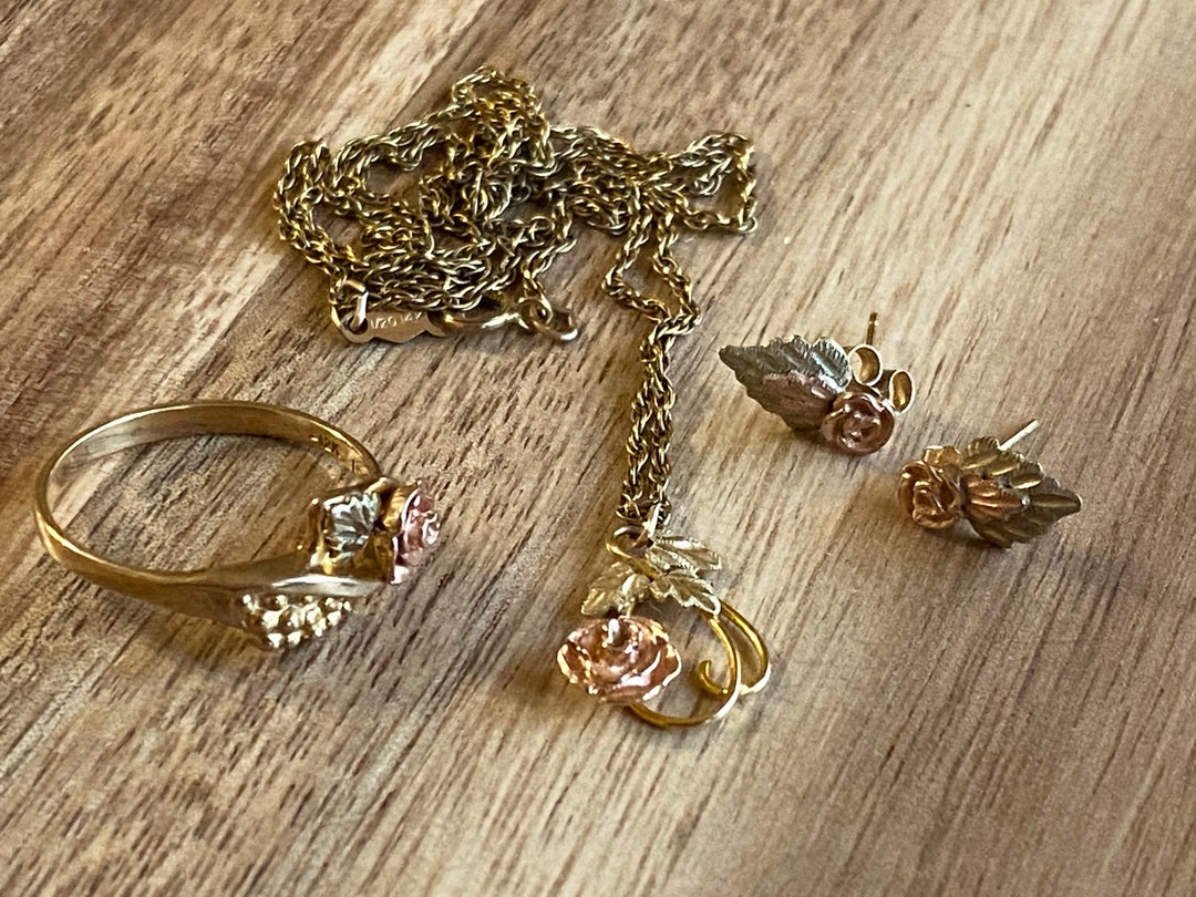 Vintage Black Hills Gold Jewelry Set/black Hills Gold Etsy
