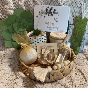 Sukkulenten Spa Geschenkbox/Geschenkbox für Sie/Live Succulent/Self Care Geschenk/Boho Hippie Geschenkset/Aromatherapie Geschenk