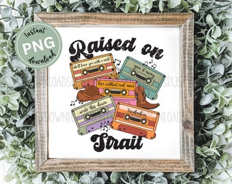 Raised on Country Custom Retro Cassette Tape Png, Custom Music Png, Classic Country Sublimation Design, Country Music Lover Png File