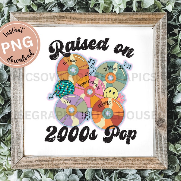 Raised on 2000s Pop Retro CD Png, Pop Music Png File, Custom Music Sublimation, Retro CD Concert Design, 2000s Icons