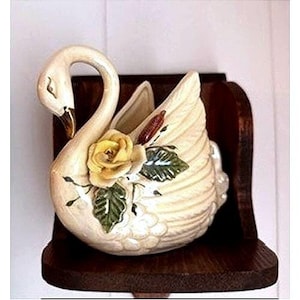陶器の白鳥の花瓶 - Etsy 日本