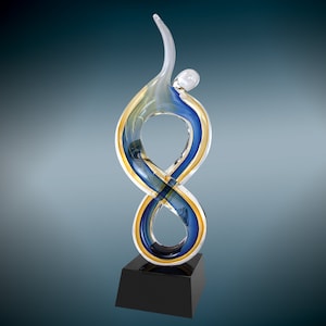 Solo Figure Rising Glass Award, Employee Award, Church Award, Retirement Appreciation, Custom Award Plaques, Corporate Business Award
