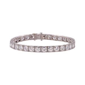 Van Cleef & Arpels Art Deco Old Euro Diamond Line Bracelet in Platinum – 1930s