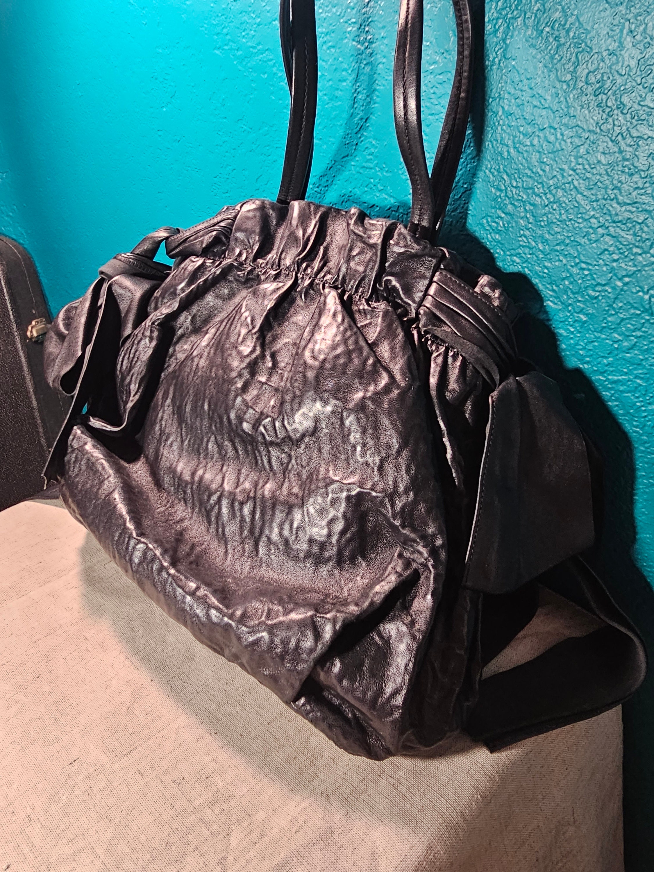 Prada Vintage Leather Bow Bag - Etsy