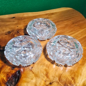 Vintage Crystal Glass Ashtray