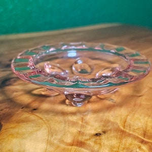 Pink Depression Glass Small Footed Bowl/Dessert Dish/Ashtray