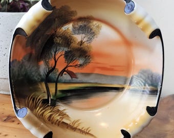 Vintage Noritake handbemalte Schale mit Bogenrand