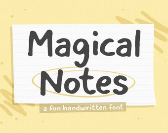 Magicalnotes fun handwritten -Digital font, Font download, Handwritten font, Feminine font, Cricut,Script Font, Wedding font, Modern font