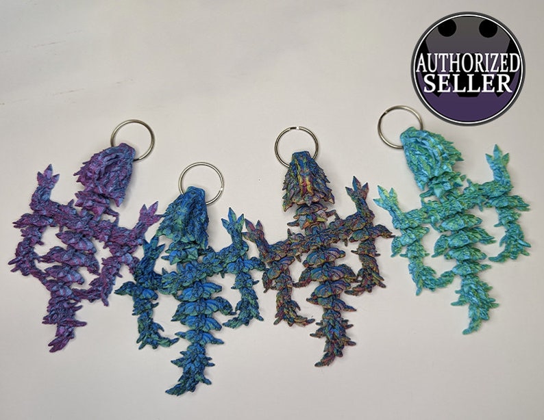 Jellyfish Dragon Keychain 3D Printed Articulated Etsy
