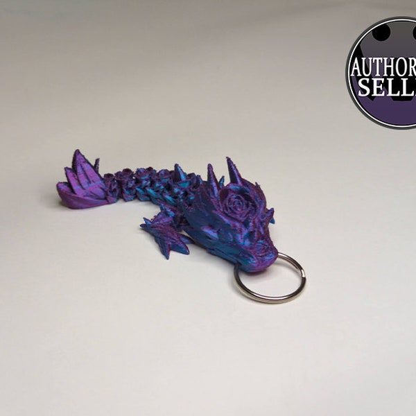 Rose Dragon Keychain 3D Printed Articulated