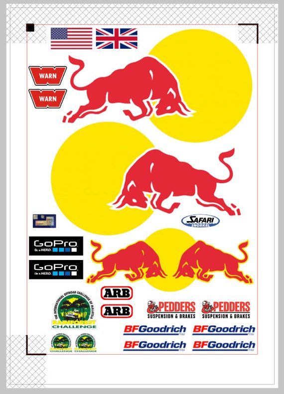 Red Bull design sticker for 1/10 scale RC (Digital File Silhouette Cameo 4)