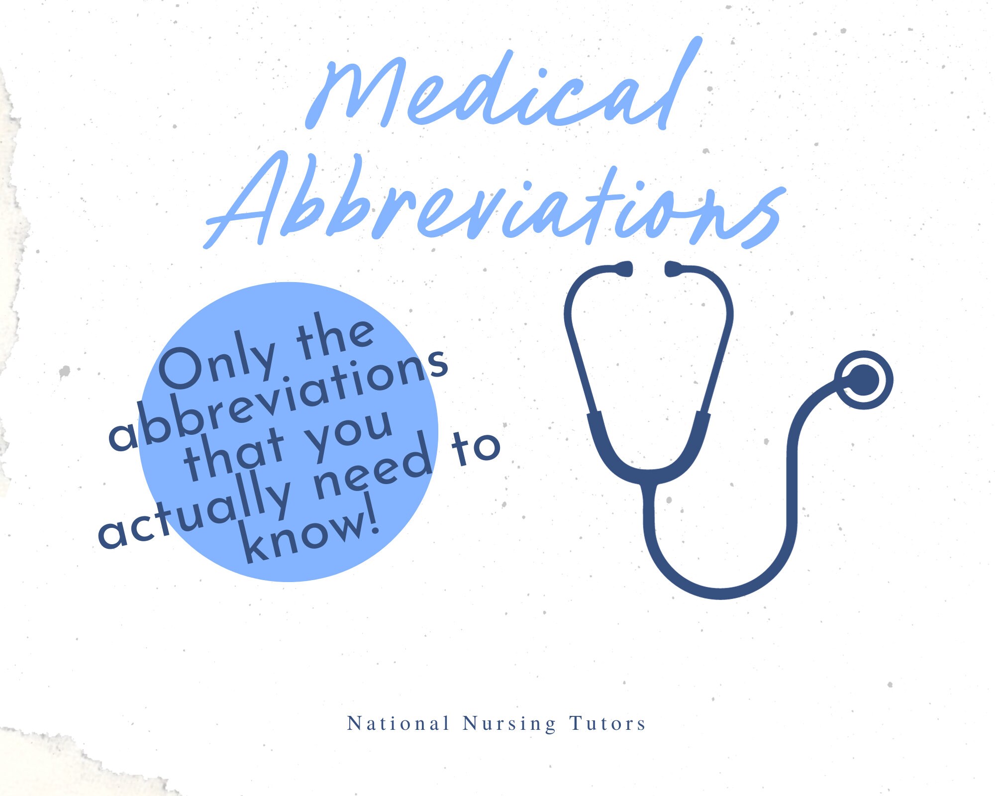 Common Medical Abbreviations And Their Meaning