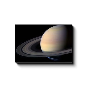 Planet Saturn Canvas Art Print, Sixth Planet From The Sun , Nasa, Saturn With Rings, High Resolution Print, Outer Space Wall Art Decor