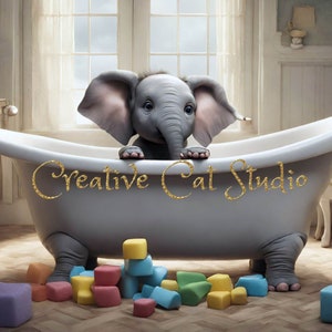 Bath Time Fun Digital Art Print