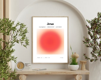 12 PC Zodiac Aura Wall Art, Horoscope Wall Art, Retro Wall Art, Zodiac Wall Art, Astrology Wall Art, Zodiac Sign Poster, Horoscope Poster