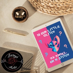 INSTANT DOWNLOAD Angel and Stitch Goodie Bag Label