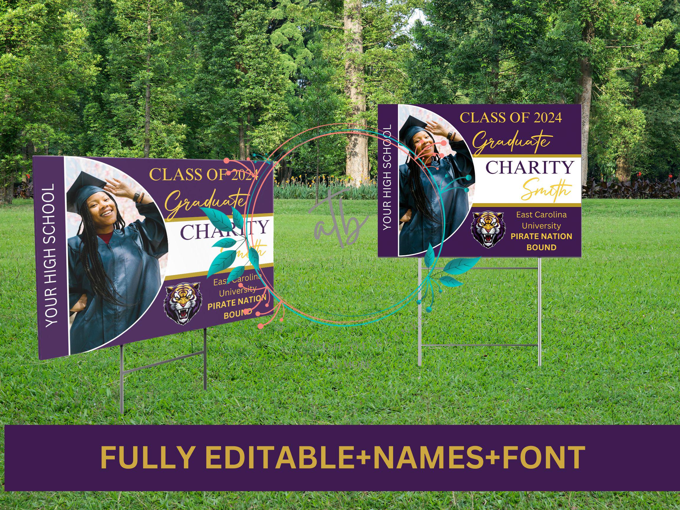 Graduation Yard Sign Template Etsy