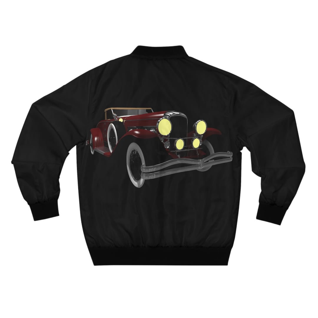 Men's Bomber Jacket Men's Antique Car Jacket Etsy