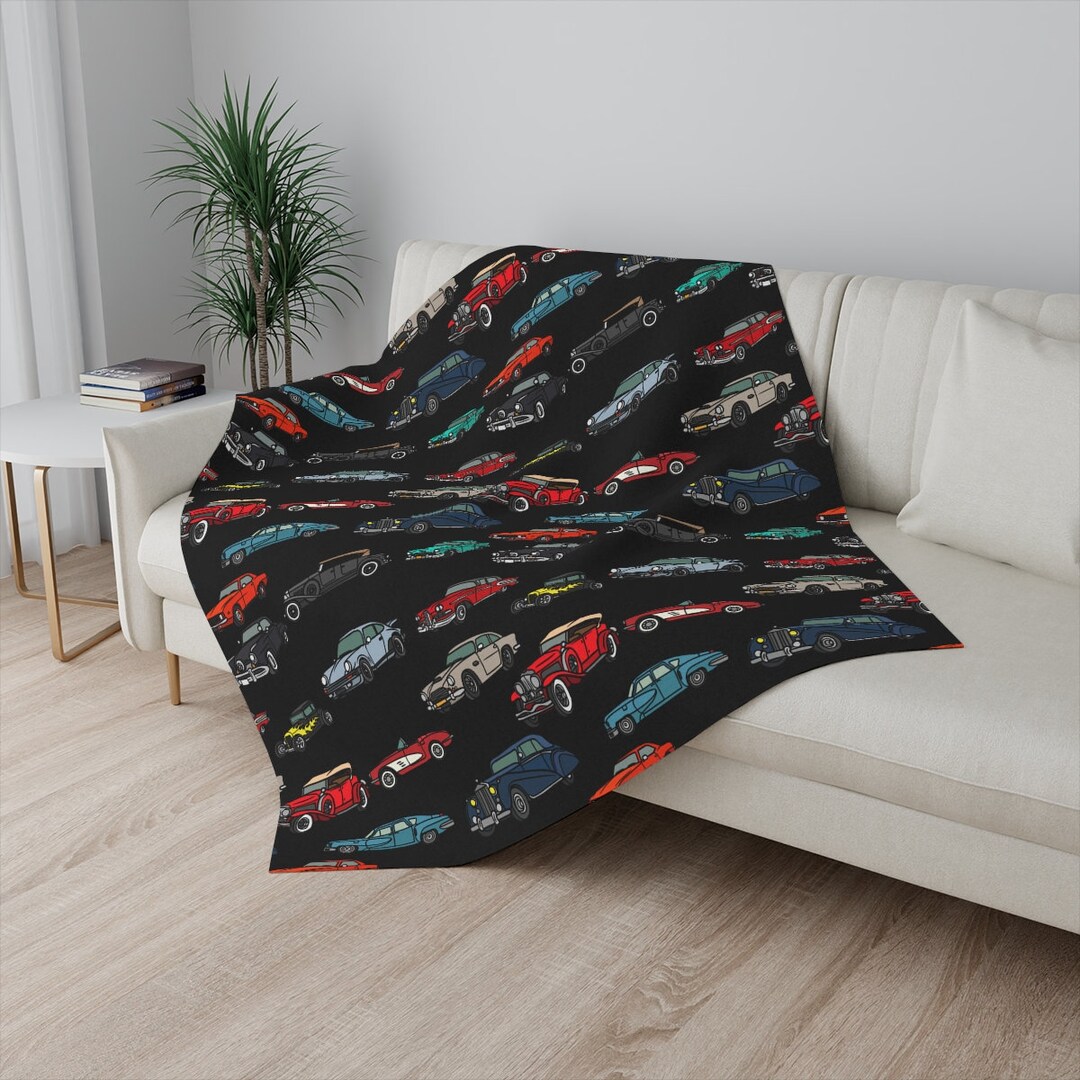 Classic Car Blanket Car Themed Blanket Sherpa Blanket Winter Blanket