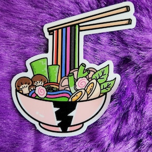 It&#39;s Ramen Time Matte Sticker | Power Rangers Inspired, Dino Fury Sticker, Ramen Sticker, Power Rangers Gift, 90s sticker, nostalgic gift