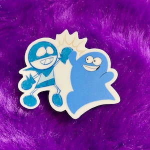 Bloo & Snap Crossover | Imaginary Friend Cartoon, Dziecięca nostalgia, Nostalgiczna kreskówka, Naklejka z lat 90., Prezenty dla geeków, Postacie z kreskówek retro