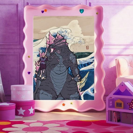 Goku Black X Godzilla Art Print: Anime Crossover Kaiju Monster - Etsy
