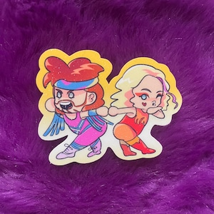 Greg & Charlotte Excitement | dropout tv stickers, brennan lee mulligan fan, funny geek gift
