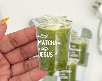 Iced Matcha and Jesus Sticker: Trendy Christian Vinyl Decal
