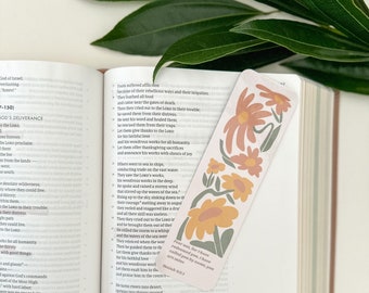 Floral Bible Verse Bookmark, Isaiah 43:1, Christian Gift