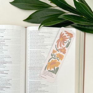 Bible verse bookmark, bookmark for Bible, Flower scripture bookmark, Christian girl bookmark, Isaiah 43:1 bookmark,Cute christian aesthetic