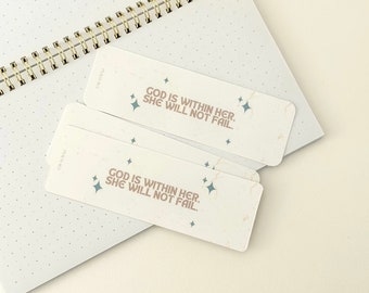 God is within her, she will not fail, Bible trendy bookmark, bible accessories,  bibel study gift, Christian bookmarks, Bible verse gift,