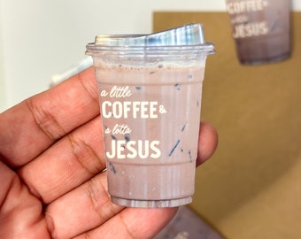 Iced Coffee & Jesus Sticker: Trendy Christian Vinyl Decal