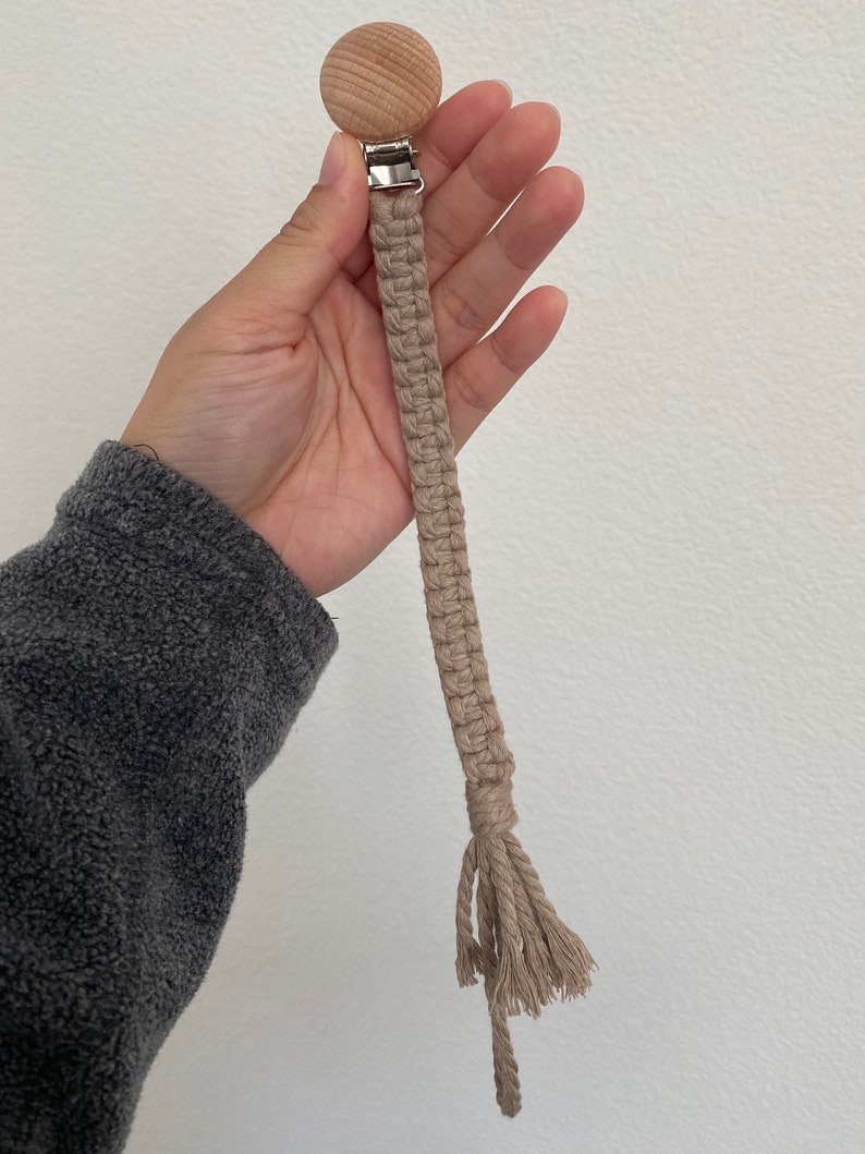 Macrame Pacifier Clip Holder Boho Environmentally Friendly Etsy