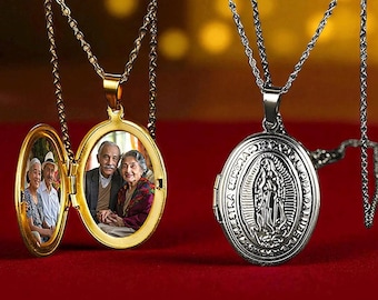 Guadalupe Stainless Steel Locket with 2 Photos
