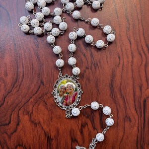 Cross Rosary Necklace with Picture | Custom Rosary| Personalized Rosary with Picture| Memorial Gift| Personalized Keepsake
