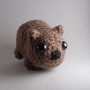 Handmade Wombat Amigurumi Crochet Native Australian Animal Fun Cute Brown Yarn Toy Gift Present For Friend And Family
