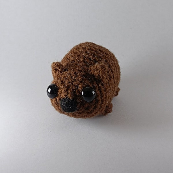 Handmade Wombat Amigurumi Crochet Native Australian Animal Fun Cute Brown Yarn Toy Gift Present For Friend And Family