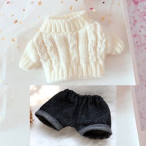 Handmade 20cm Plush Doll Clothes Set Kawii Winter Suit Sweater & Pants