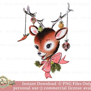 Retro Reindeer Pink Weihnachten PNG Sublimation Download Geschenk Vintage Weihnachtscliparts, Retro Weihnachts-Shirt Design, Mutter Geschenk für Baby Deer